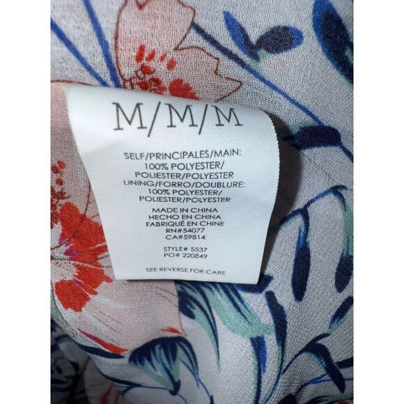 CAbi Stem Floral Sleeveless Top Blouse Blue Red Size Medium - Picture 8 of 15